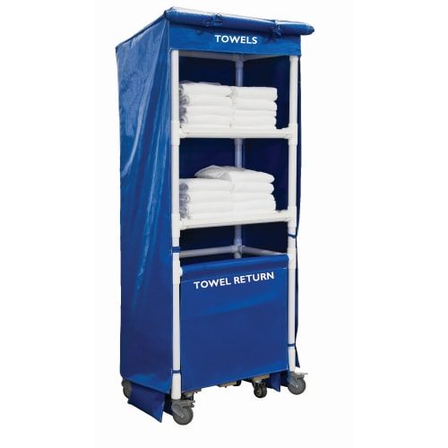 Royal Basket 42 Inch Towel Station - 2 Shelves, Blue